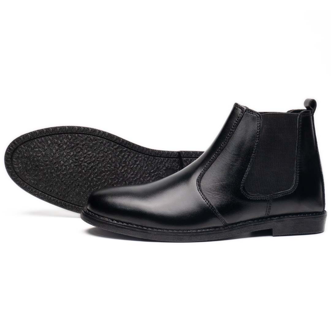 Black Leather Premium Chelsea Boots