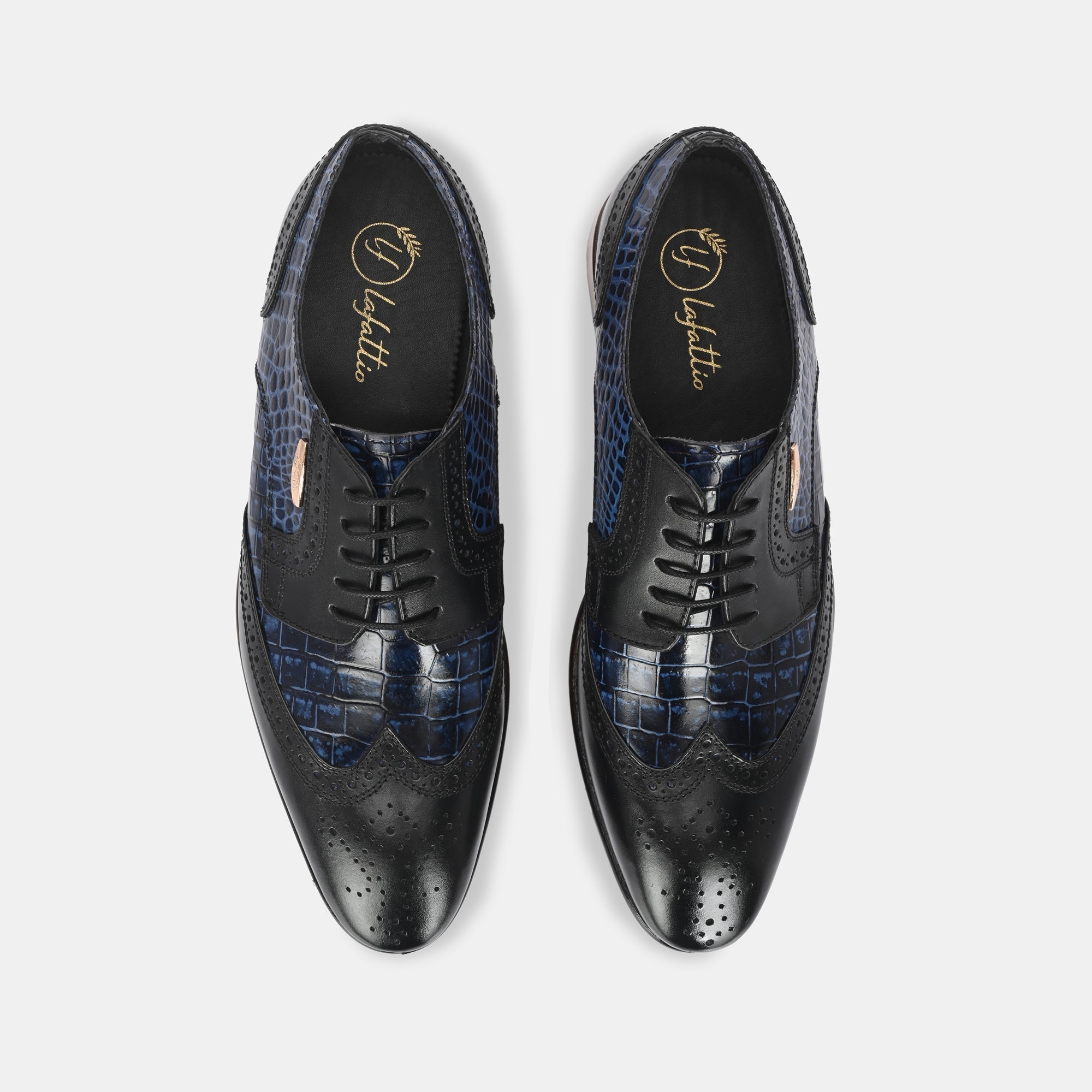 Colour-Blocked Lace-Up Brogues by Lafattio