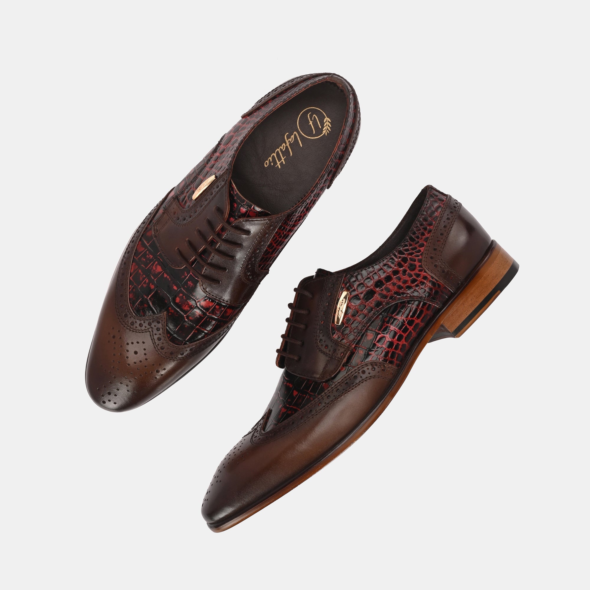 Colour-Blocked Lace-Up Brogues by Lafattio