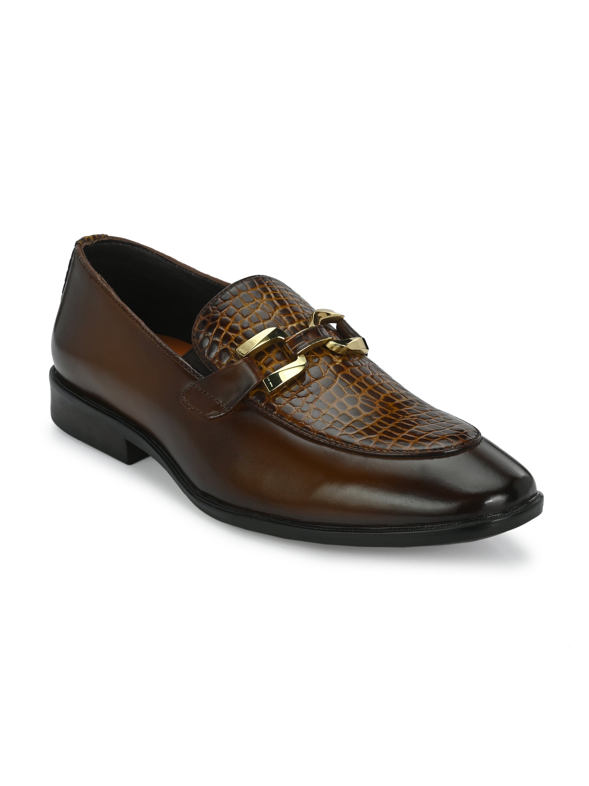 Salmot Platinum Buckled Loafers For Men