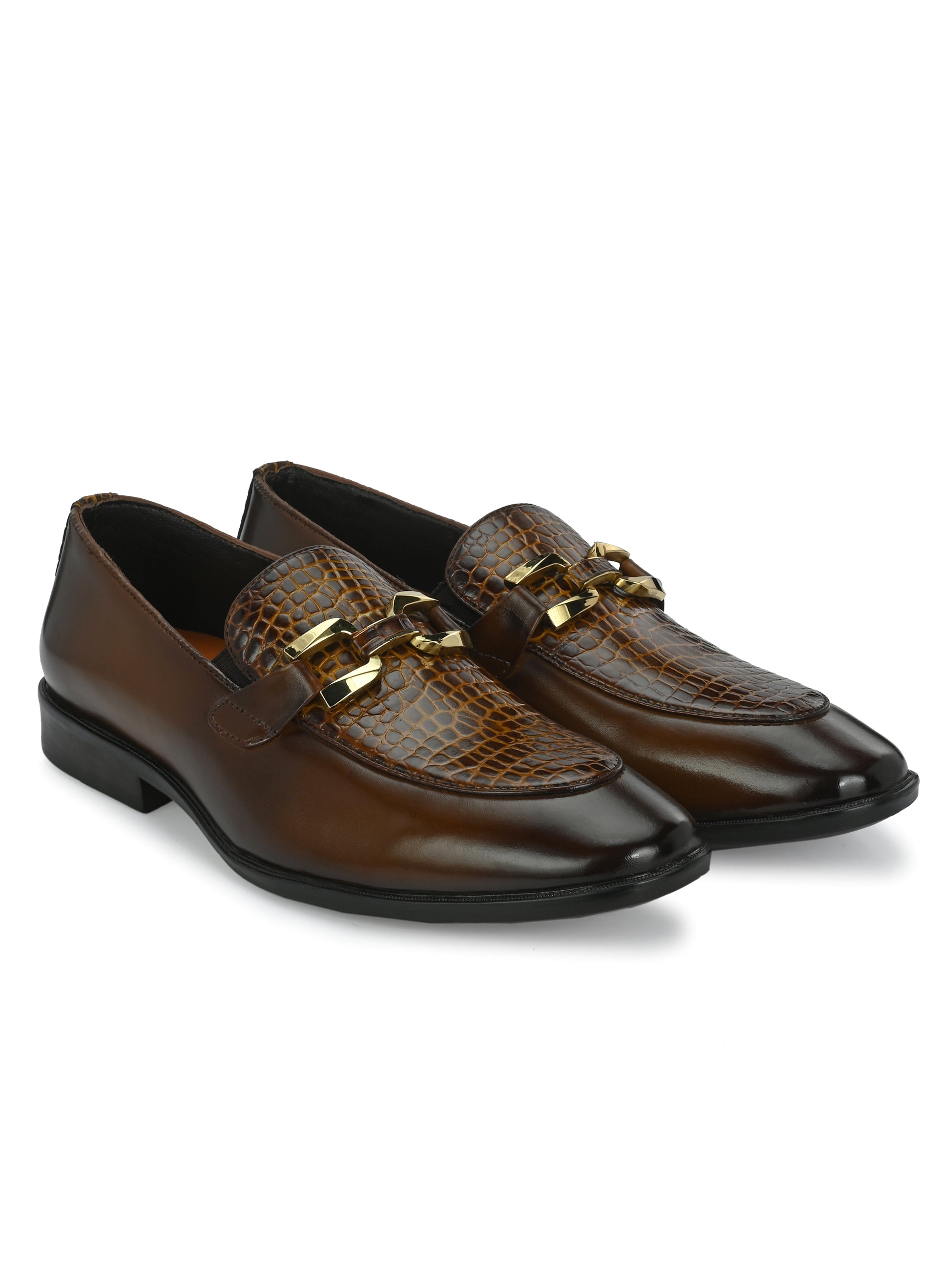 Salmot Platinum Buckled Loafers For Men