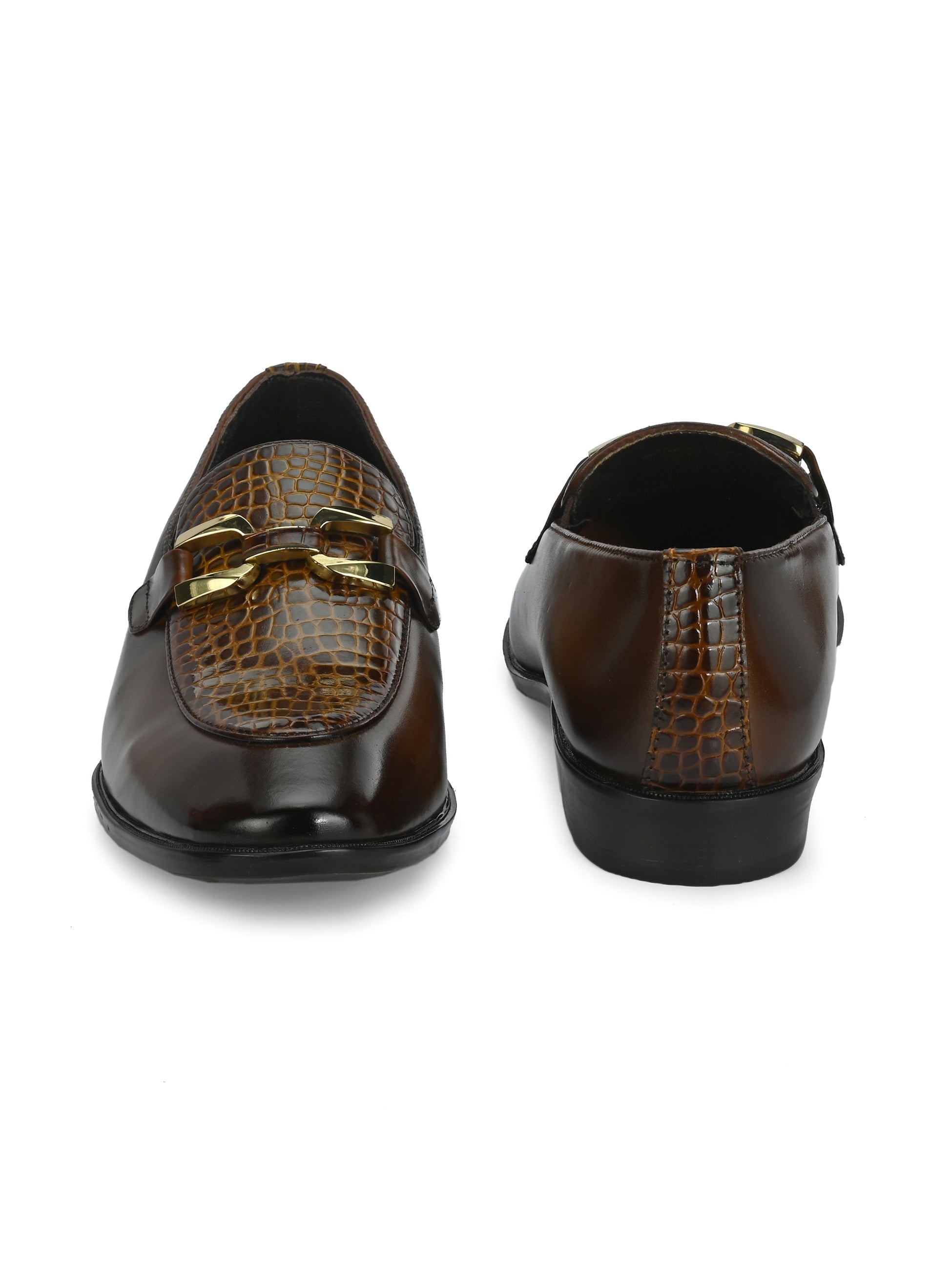 Salmot Platinum Buckled Loafers For Men