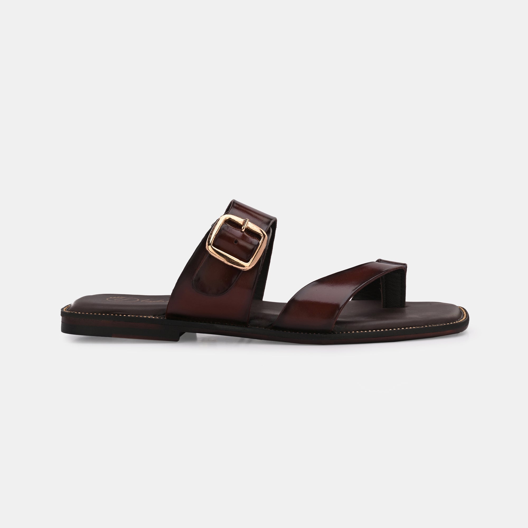 Brown Buckled Slippers