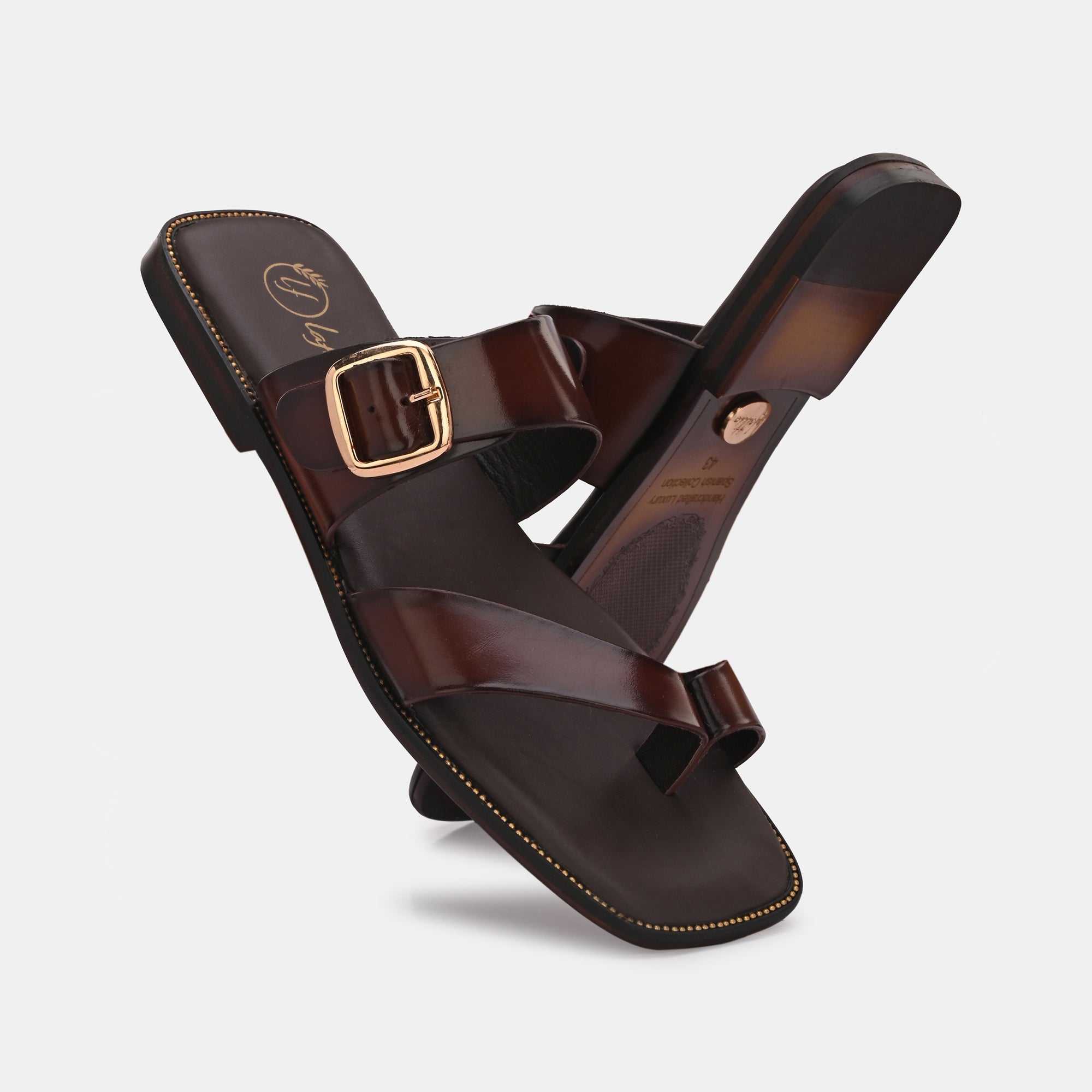 Brown Buckled Slippers