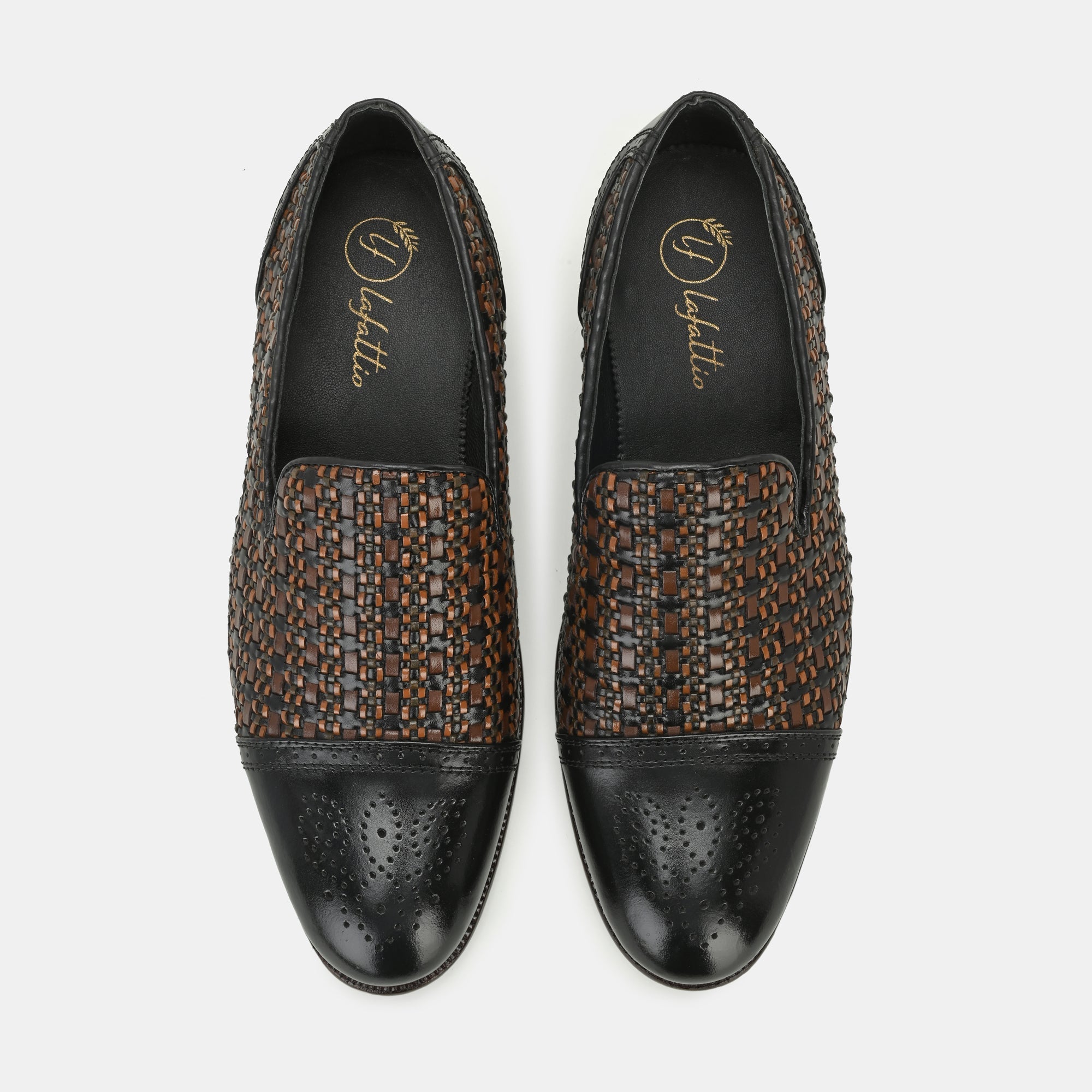 Black Semi Brogue Loafers