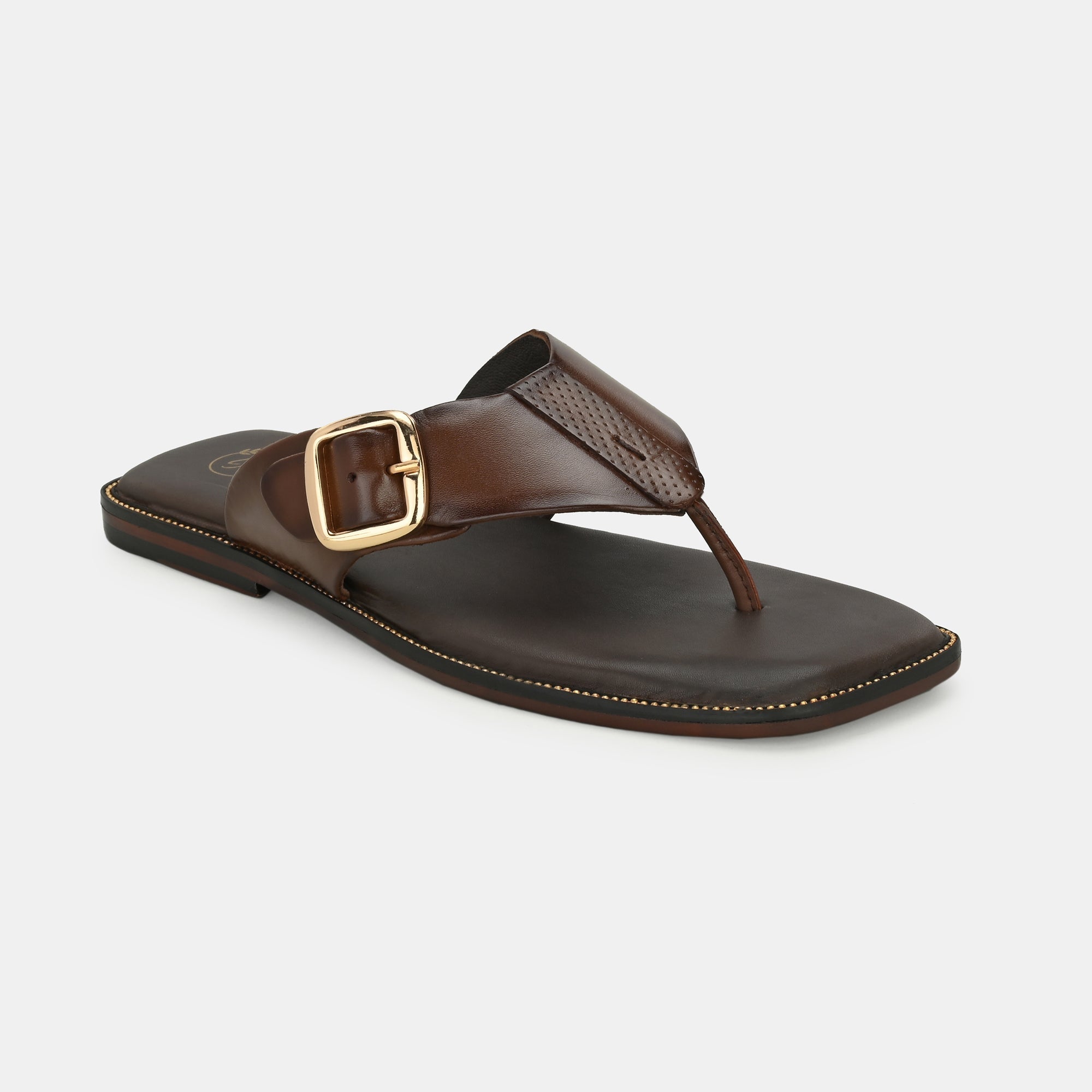 Brown Buckled Slippers