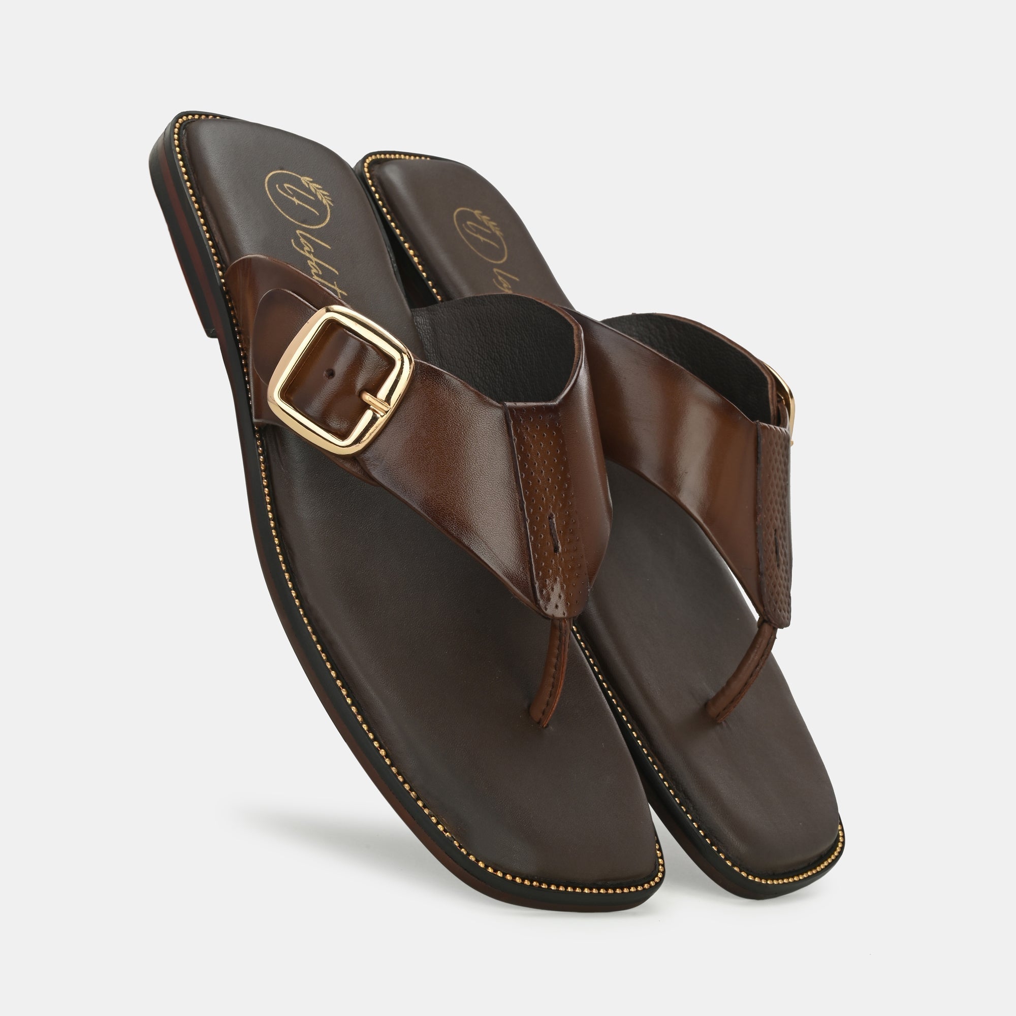 Brown Buckled Slippers