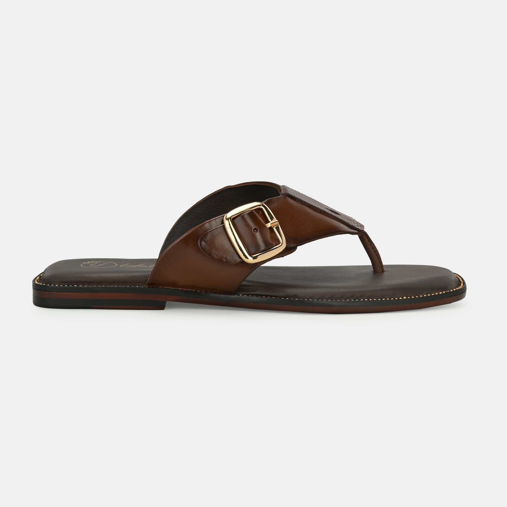 Brown Buckled Slippers