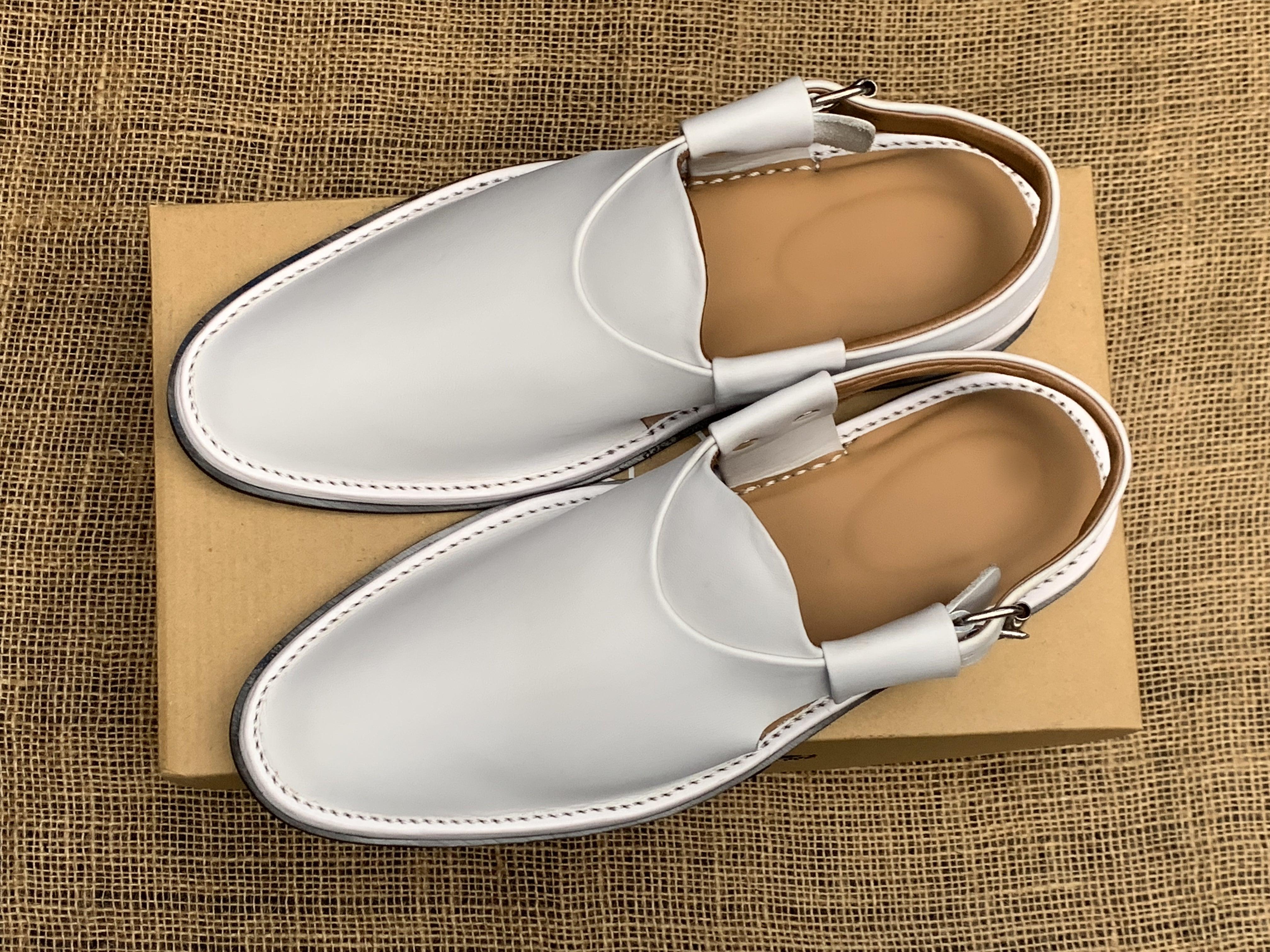 White Peshawari Jeans Chappal