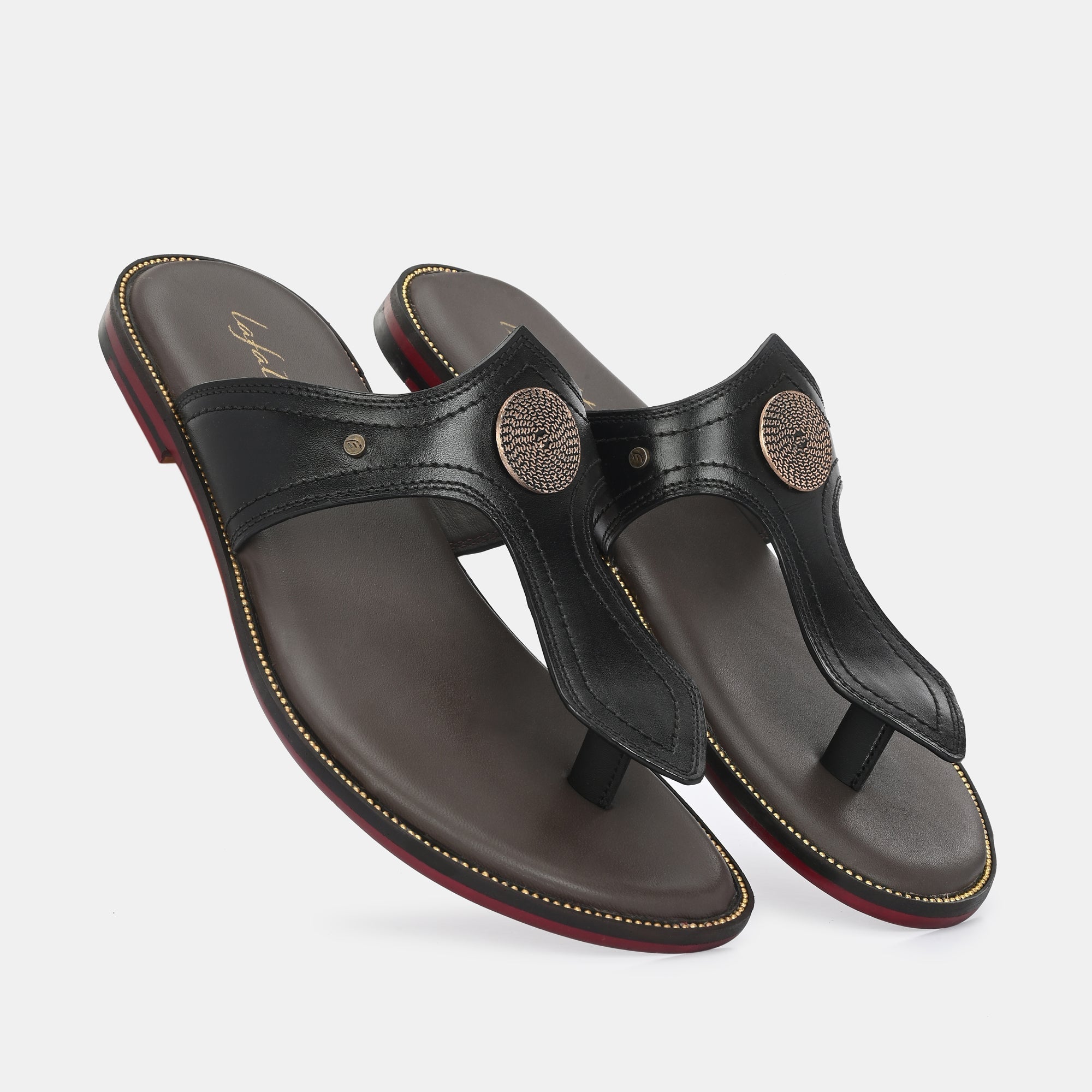 Black Buckled Slippers