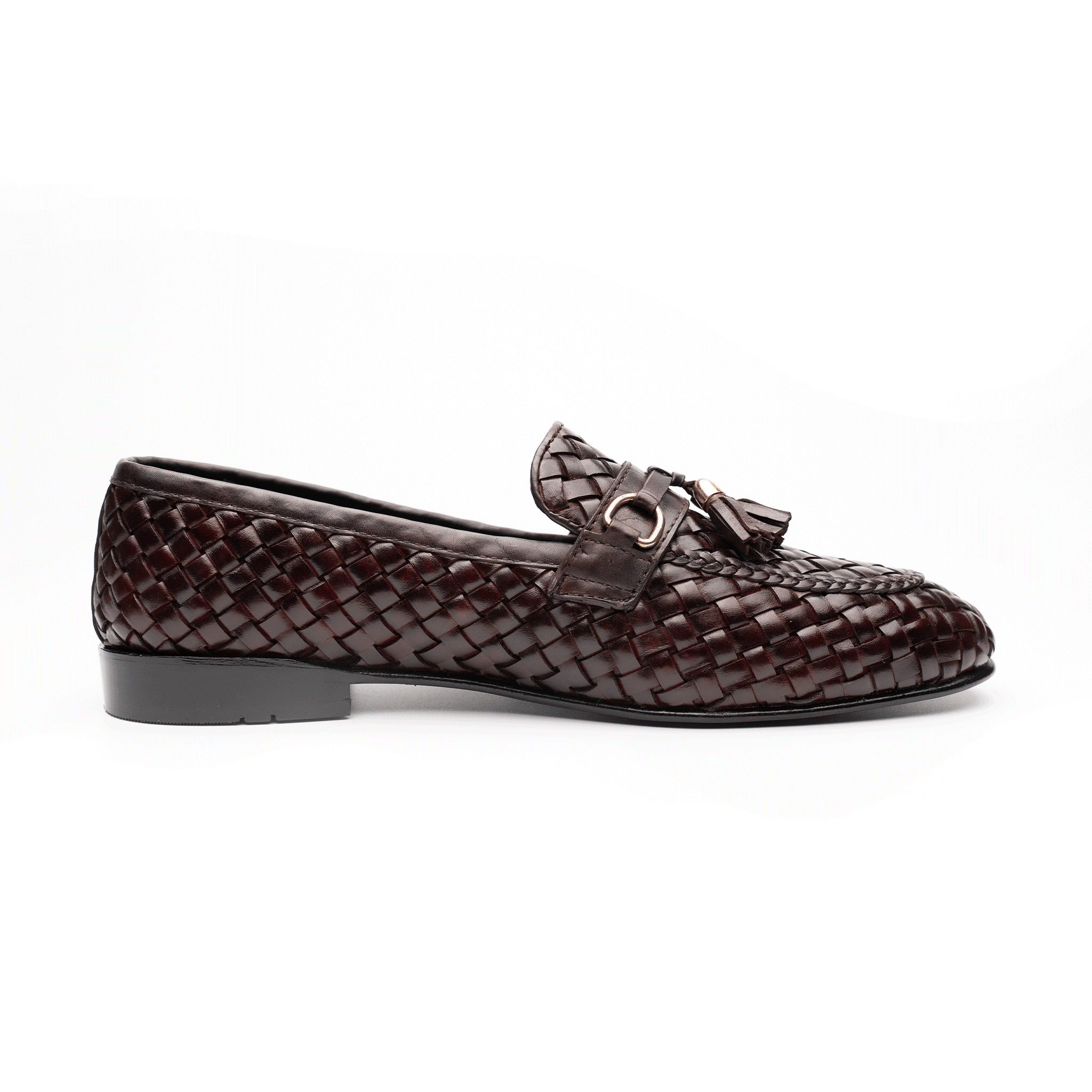 Softer Than Your Feet (STYF) Brown Tassel Knitted Loafer With Buckle