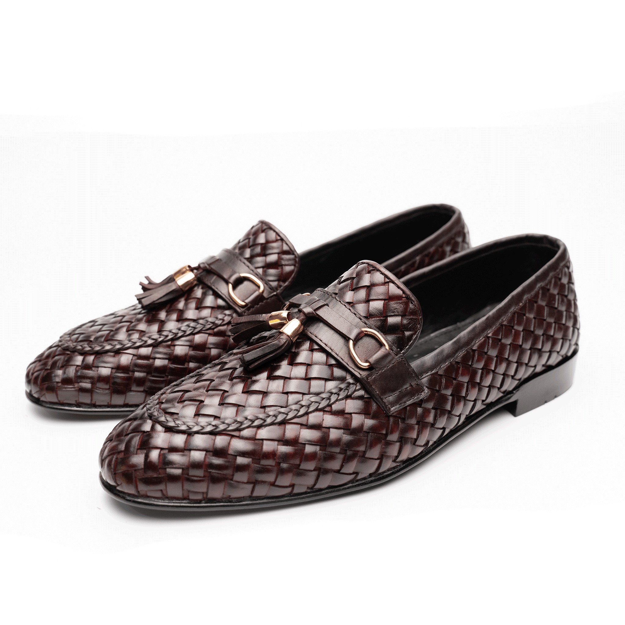 Softer Than Your Feet (STYF) Brown Tassel Knitted Loafer With Buckle