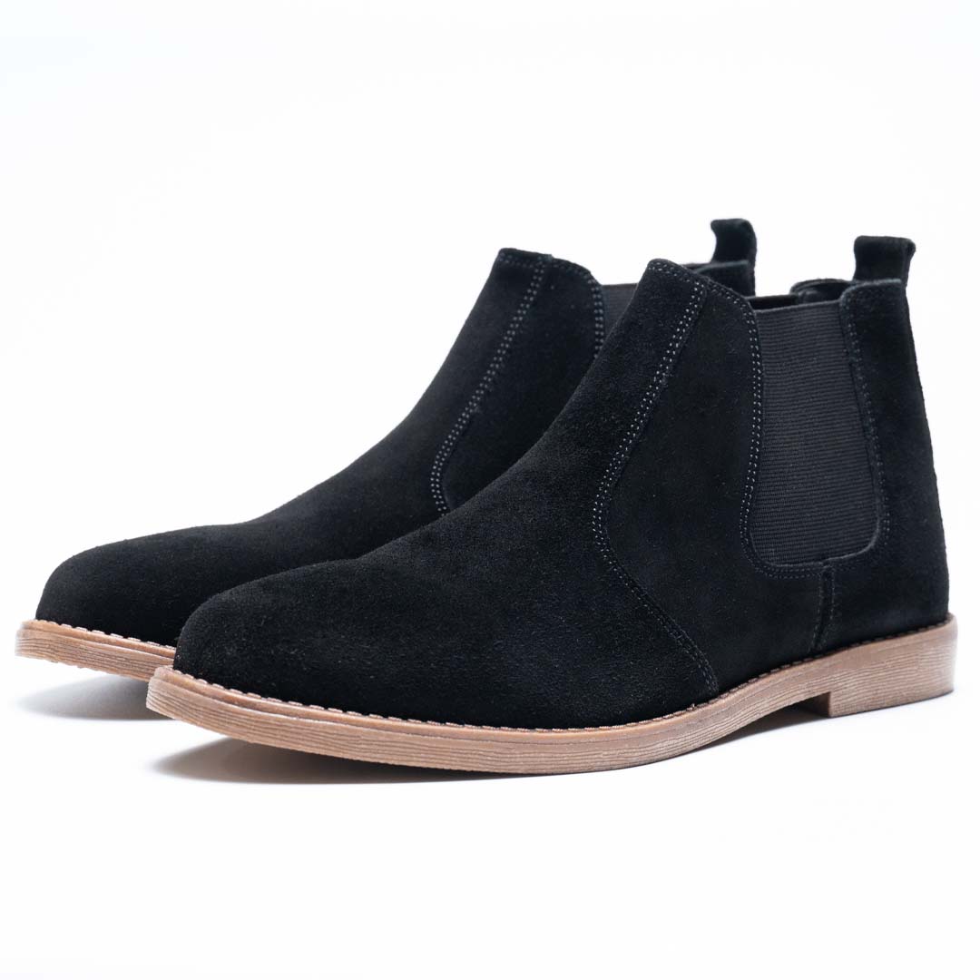 Black Suede Premium Chelsea Boots