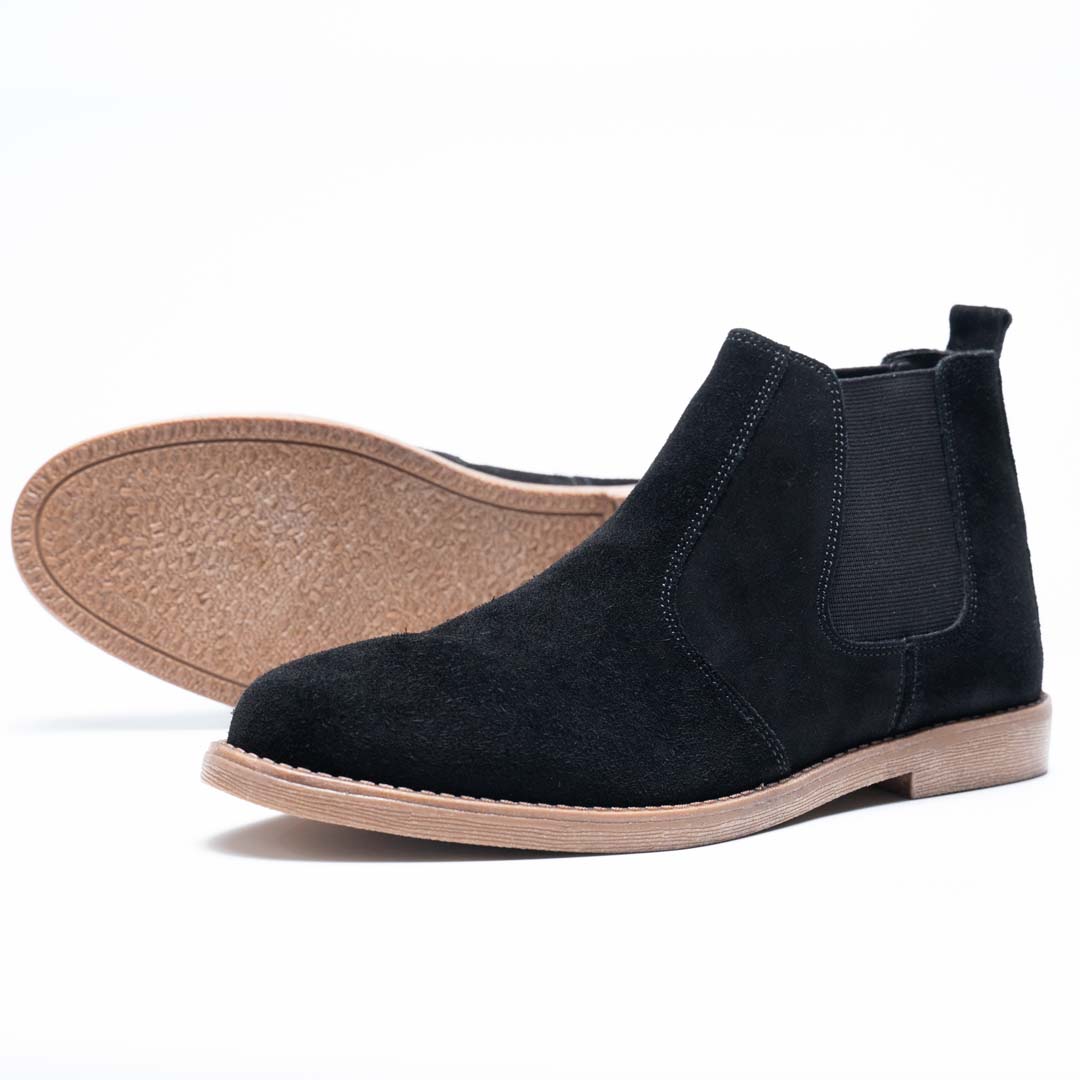 Black Suede Premium Chelsea Boots