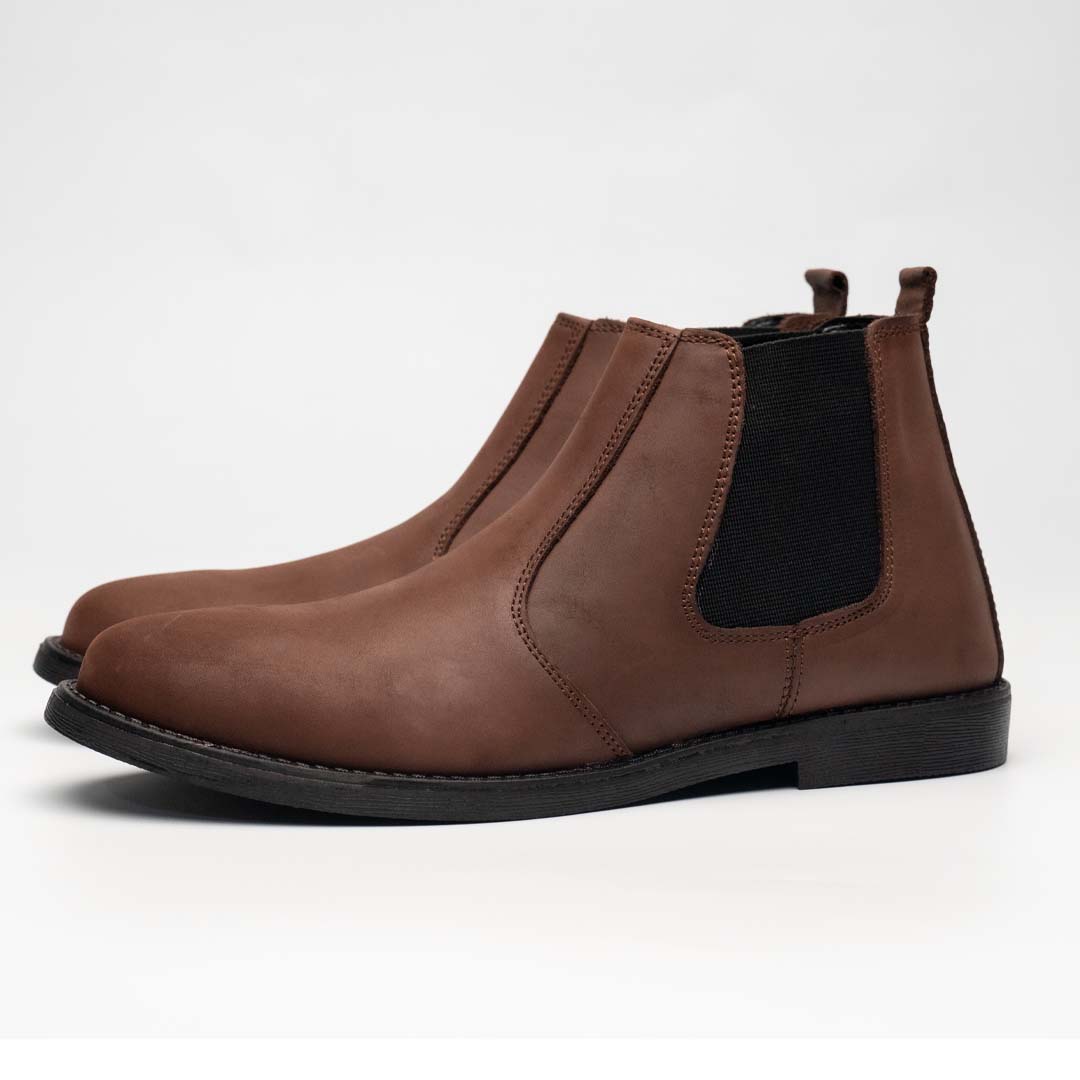 Brown Nubuck Premium Chelsea Boots