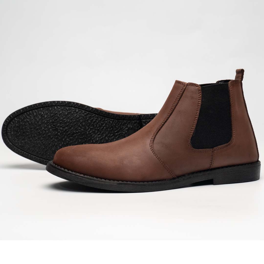 Brown Nubuck Premium Chelsea Boots