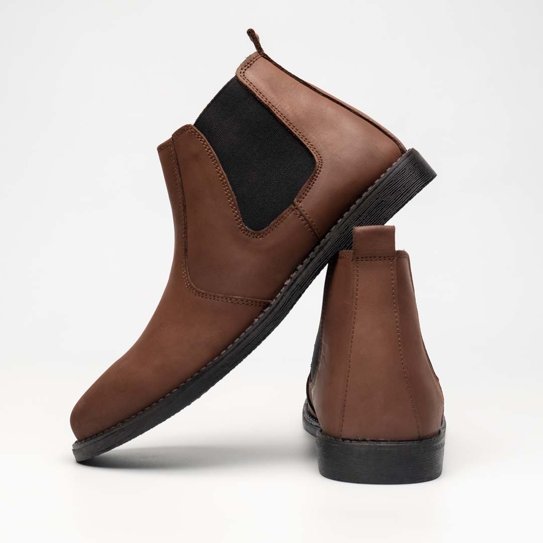 Brown Nubuck Premium Chelsea Boots